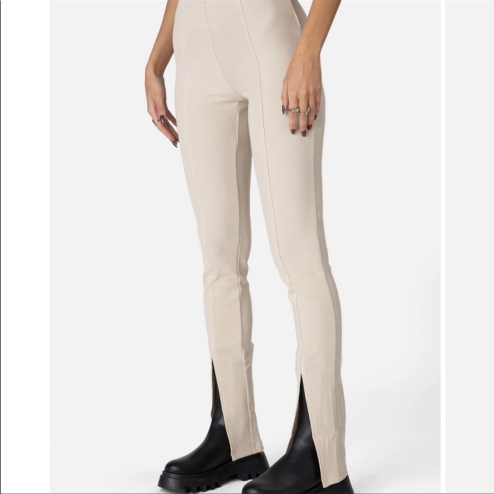 adika beige cut out flare pants